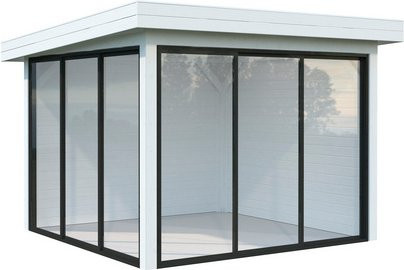 PALMAKO Pavillon Lenna aus Fichtenholz in Weiss mit Pultdach B/T/H: 340 x 340 x 245 cm - Bild 1