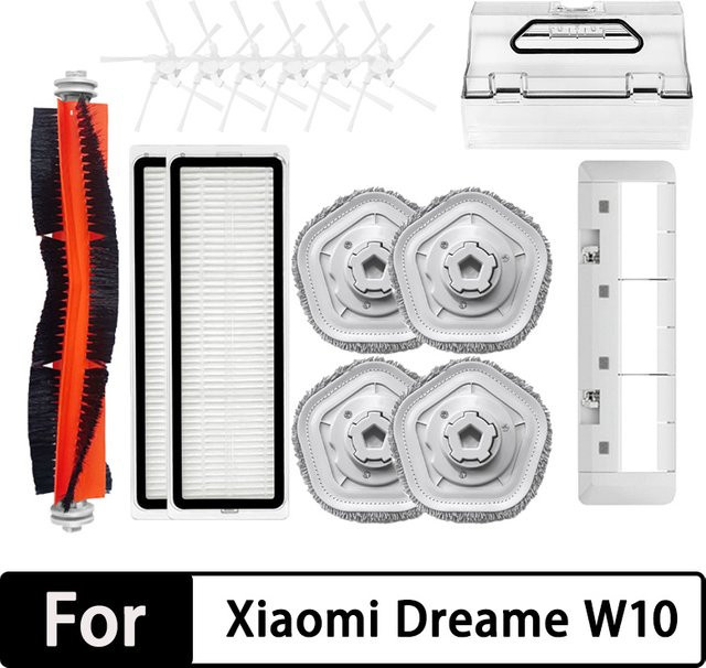 Dreame Bot W10 / W10 PRO Zubehör Set: HEPA-Filter, Hauptbürste, Seitenbürste und Wischpads in Multicolor - Bild 1