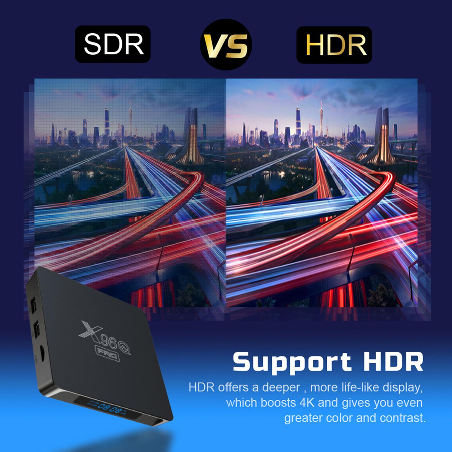 Honor Electronics X96Q PRO Smart TV Box Android 10.0 Media Streamer mit 4K UHD, Allwinner H313 Quad-Core, 2,4G und 5G WLAN, Schwarz - Bild 7