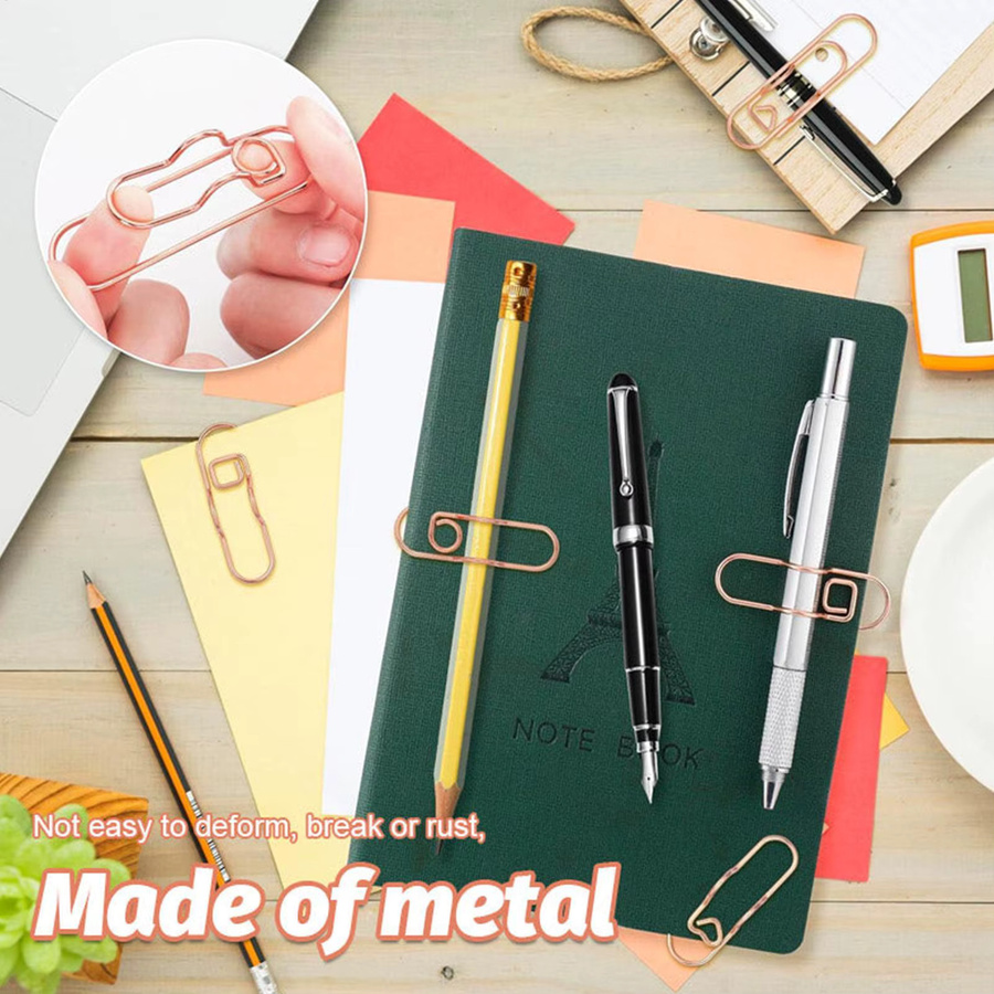 8 Stück Liebesförmige Büroklammern aus Metall in Multicolour für Schulbedarf und Büro - Bild 4