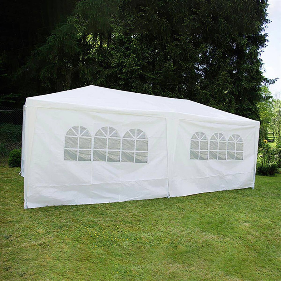 VCM Pavillon weiß mit Seitenteilen und PE-Plane, B/H/L: 600 x 197 x 300 cm - Bild 2