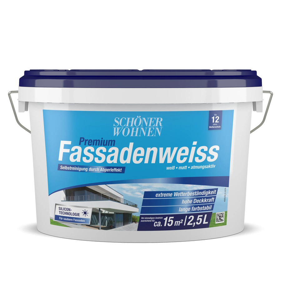 Schöner Wohnen Premium Fassadenweiss, Weiß, Matt, 2,5 l - Bild 2