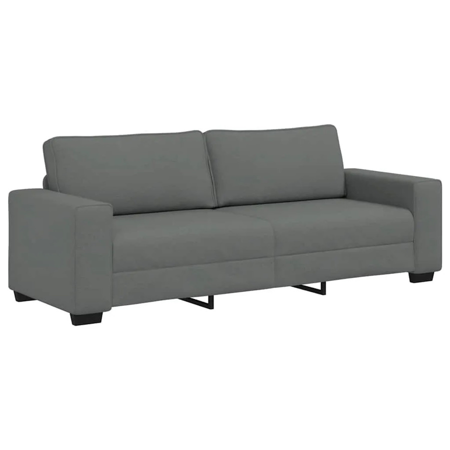vidaXL 3-Sitzer-Sofa Dunkelgrau mit Stoffbezug und Armlehnen B/T/H: 221 x 82 x 77 cm - Bild 2