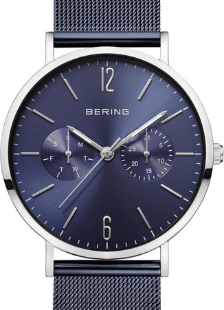 Bering Damenuhr, Edelstahl, Blau, Quarz, 36 mm, 3 ATM