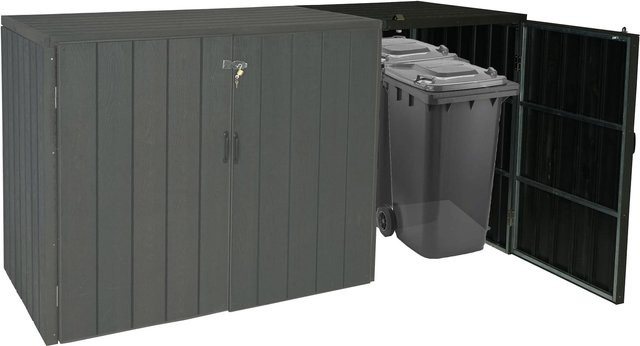 MCW Mülltonnenbox Erweiterung J28 WPC Mülltonnenverkleidung in Anthrazit, H x B x T: 105 x 117 x 79 cm - Bild 1