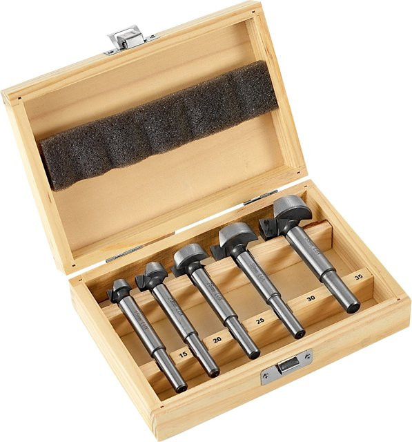 LUX-TOOLS Forstnerbohrer-Set 5-teilig in Silber aus Stahl Ø 15 mm - 35 mm - Bild 1