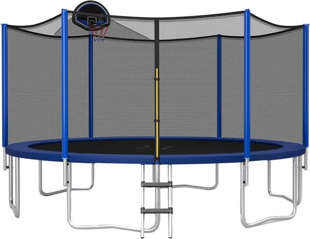 Costway Trampolin Outdoor Ø366 cm GS Zertifiziert mit Basketball und Sicherheitsnetz - Bild 1