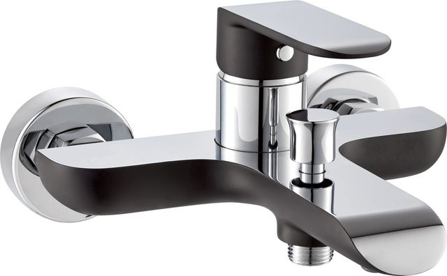 baliv Wannenarmatur WA-5071 mit Einhebelmischer und Sprayfunktion in Schwarz-Chrom - Bild 1