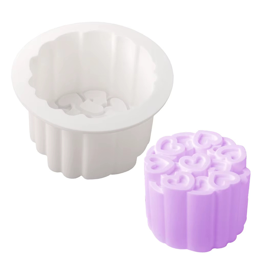 Herzförmige Silikon Backform für Schokolade, Mousse und Desserts im Rosen-Design - Bild 2