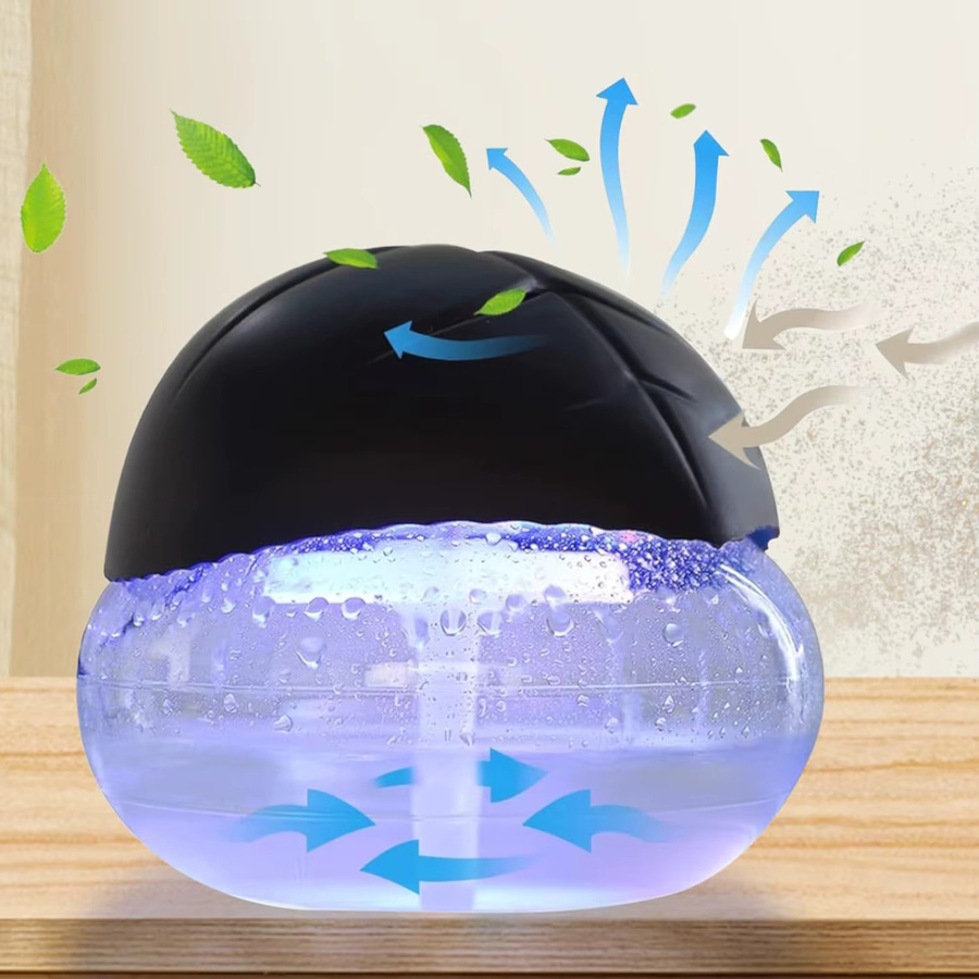 Ofenlai Wasserbasierter Luftreiniger und Luftwäscher in Schwarz mit Aromadiffusor für ätherische Öle und 7-Farben-LED-Nachtlicht - Bild 3