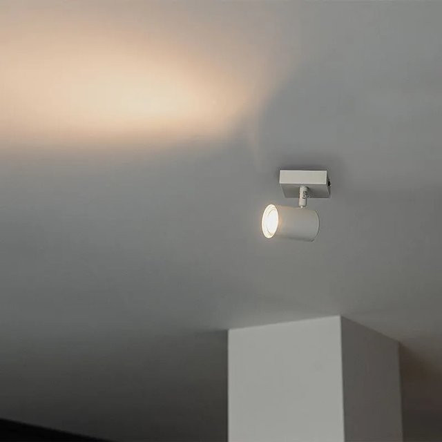 QAZQA Jeana Moderner Spot Weiß Quadratisch Verstellbar Dimmbar für Decke oder Wand mit GU10 Fassung - Bild 1
