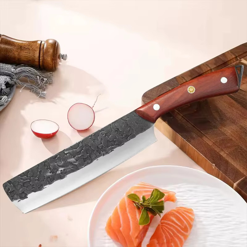 GuanQi Profi Küchenmesser Cleaver aus Holz mit Schutzhülle zum Schneiden von Fleisch, Fisch und Gemüse - Bild 4