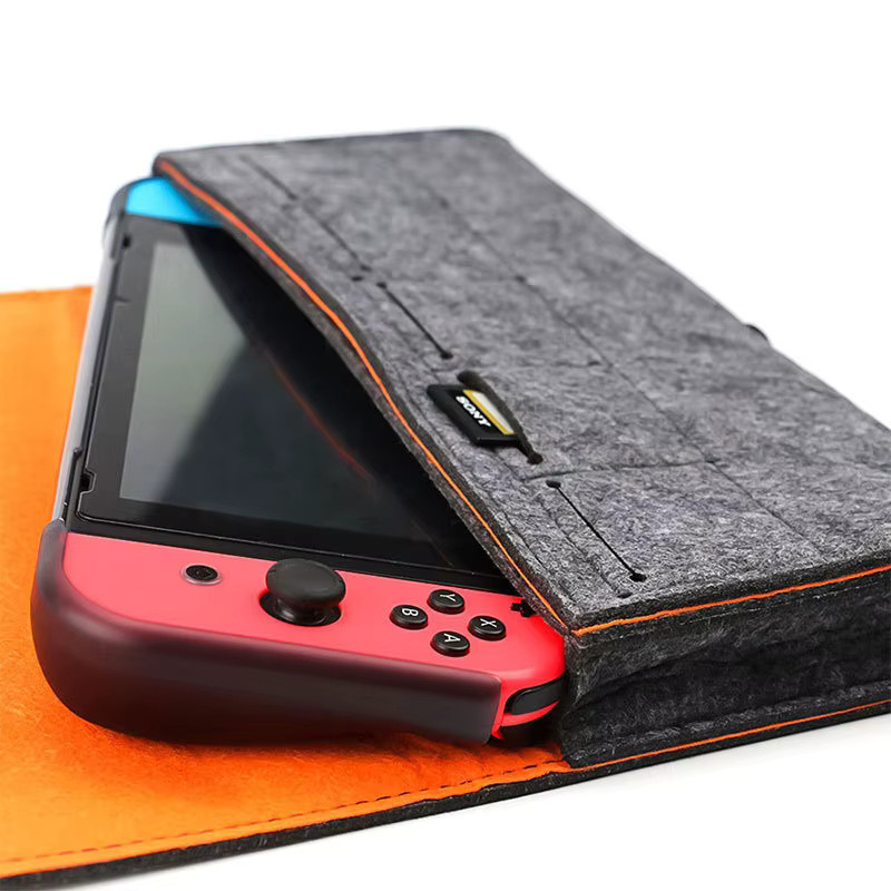 DIXSG Tragbare Aufbewahrungstasche für Nintendo Switch und Switch 2, Kratzfeste Filztasche, Grau - Bild 3