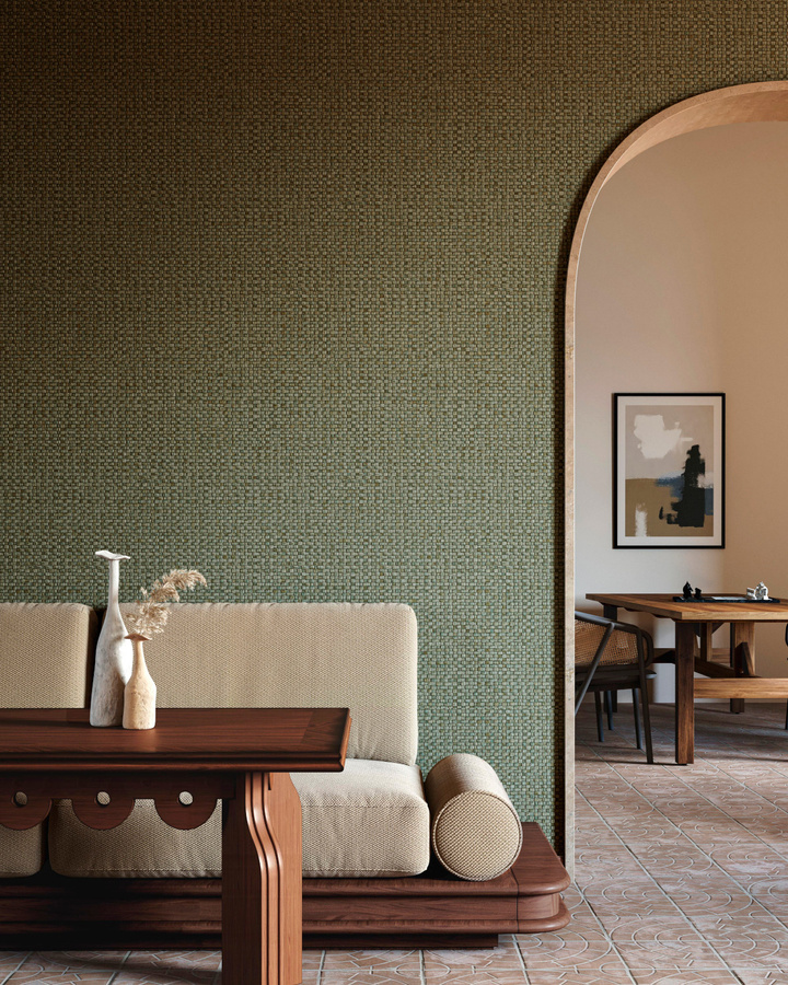 Arte International Tapete Puna in Aqua mit botanischem Design in Türkis und Grün - Bild 1