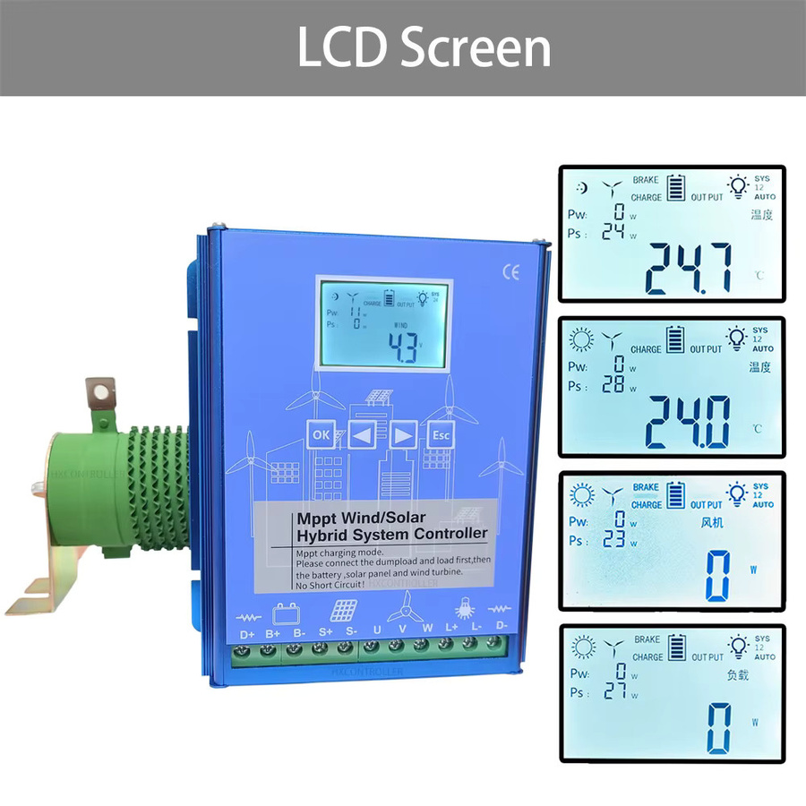 HXCONTROLLER MPPT Hybrid Wind-Solar-Laderegler mit Bluetooth für 12V 24V 48V LiFePO4 Lithium und Gel Batterien in Blau - Bild 6