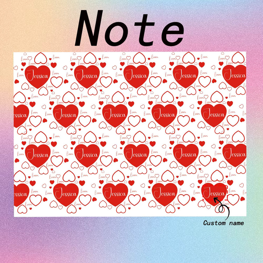 Personalisiertes Geschenkpapier von WEIGAO in Schwarz, Rosa und Rot für Valentinstag, Silvester oder Hochzeiten - Bild 4