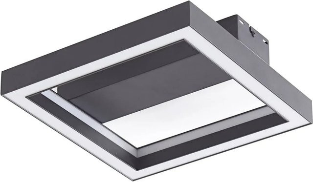 Lucande Smart Home LED Deckenlampe Tjado in Schwarz, dimmbar mit Leselampe und Fernbedienung, moderne Metall-Wohnzimmerleuchte - Bild 1