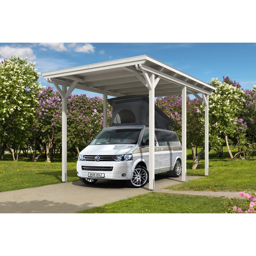 Skanholz Carport Emsland 1 Caravan Weiß B/T: 404 x 604 cm - Bild 2