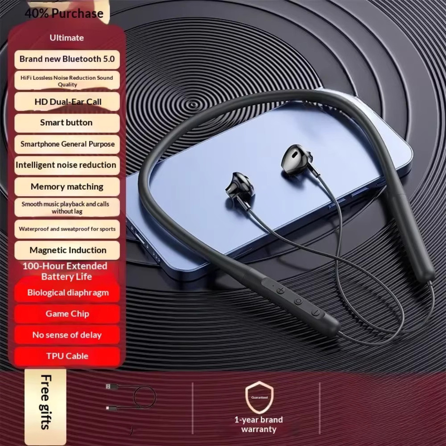 WAKAILONG Bluetooth-Kopfhörer mit Geräuschunterdrückung und HiFi-Stereo-Sound in Schwarz - Bild 4