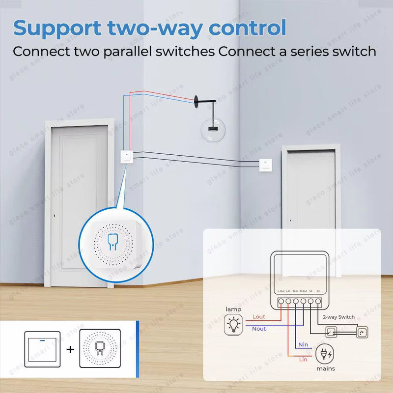 Tuya Zigbee 3.0 Smart Mini-Schaltmodul 16A mit 2-Wege-Steuerung in Weiß für Alexa und Google Home - Bild 4