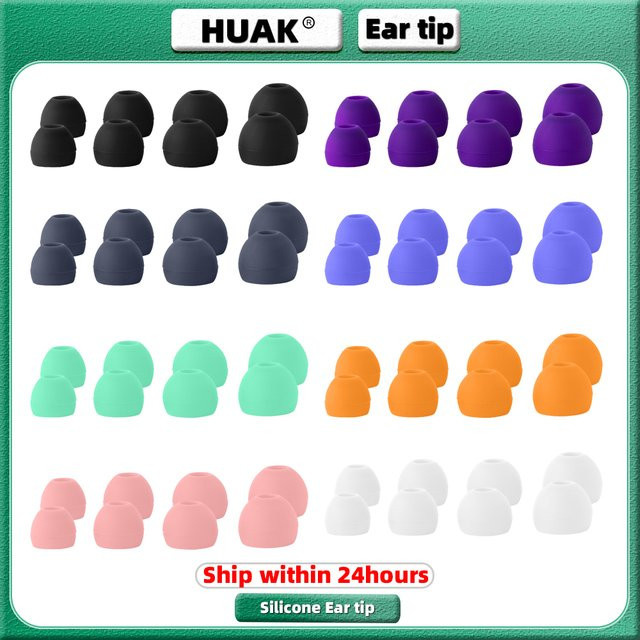 HUAK Ohradapter Set mit 4 Paar Ohrstöpseln in Schwarz, Universalmodell für Kopfhörer und Ohrhörer, Größen S bis L (4-6 mm) - Bild 1