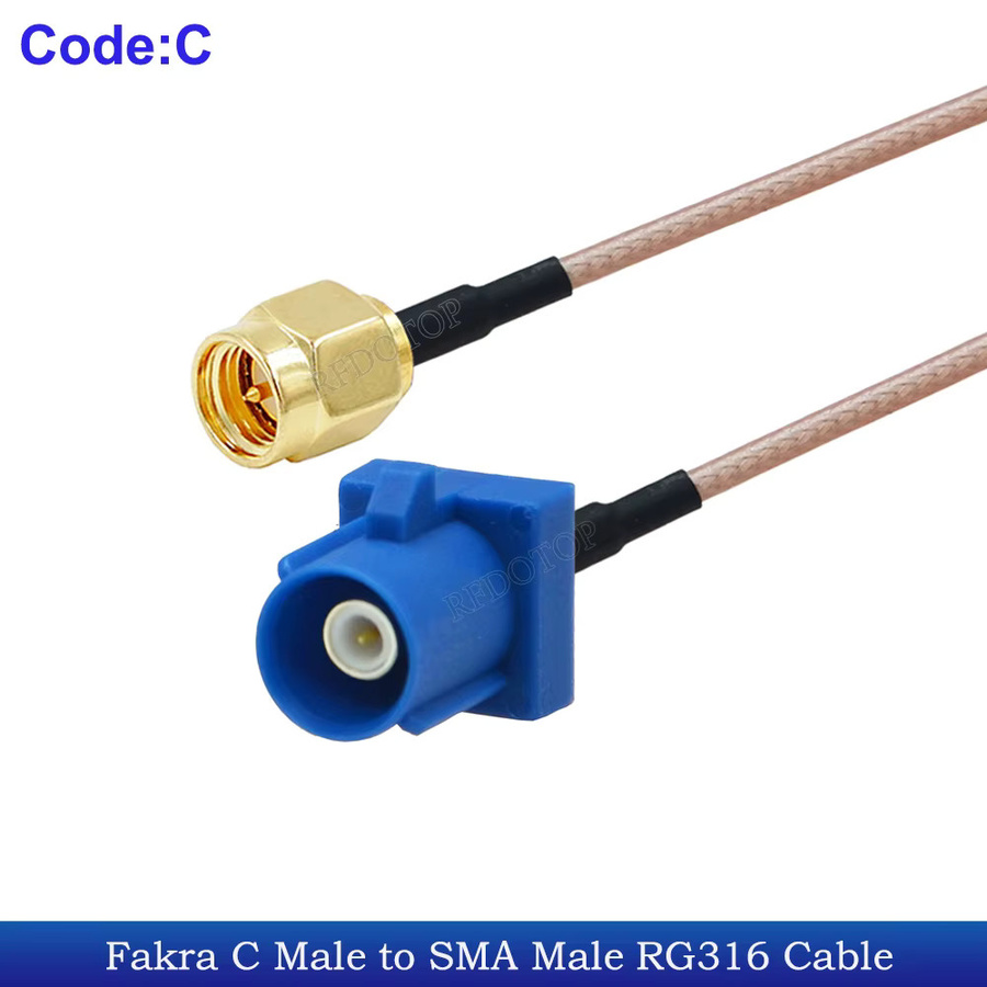 RFDOTOP RG316 Koaxial-Verlängerungskabel Fakra auf SMA Stecker für Auto GPS Navigation Antenne RF Koax Pigtail - Bild 2