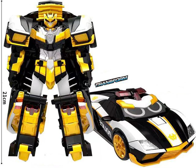 Metal Cardbot Transformierender Roboter-Truck, Spielzeugauto, Gold, Gelb - Bild 1