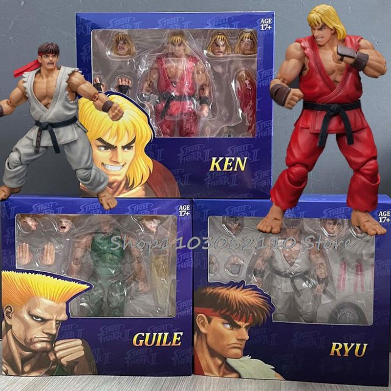 Bandai Street Fighter Actionfiguren Guile Ken Ryu The Final Challengers Modellpuppen aus Kunststoff in Mehrfarbig - Bild 1