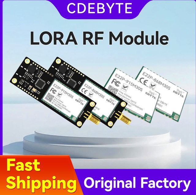 CDEBYTE E22P-Serie LoRa Spread Spectrum Wireless-Modul 868/915 MHz mit integriertem PA+LNA+SWA, 30 dBm und 12 km Reichweite, SPI-ESD-Schutz - Bild 1