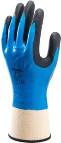 Montagehandschuh Showa 377 in Blau und Schwarz, Größe XL, mit Nitrilbeschichtung und EN 388 Schutzstandard - Bild 1