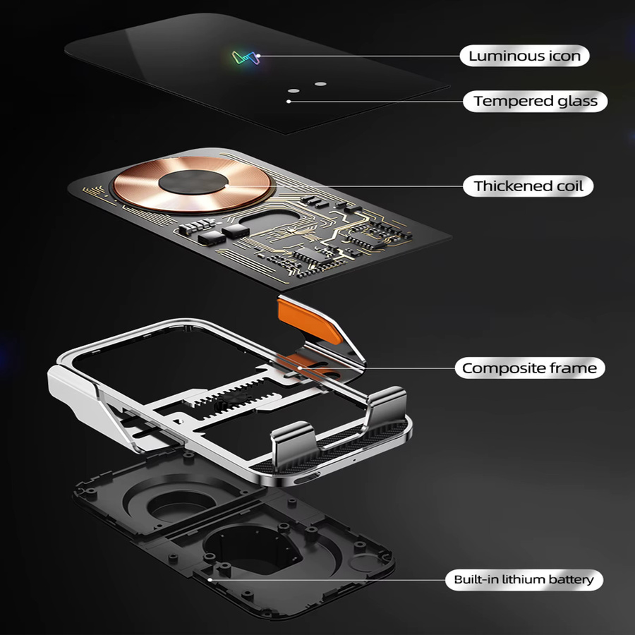 Intelligenter Auto-Telefonhalter mit kabellosem Schnellladegerät, 360 Grad Rotation und automatischer Klemmung in Schwarz oder Silber - Bild 3