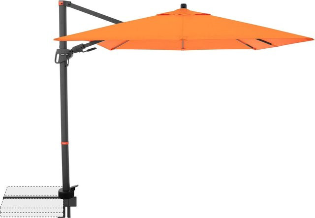 Doppler Ampelschirm MyZone Orange mit Aluminiumgestell und UV 60 Schutz, B/T: 210 x 210 cm - Bild 1