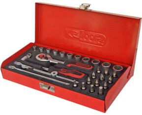 KS Tools 1/4 Zoll Steckschlüssel-Satz, 30-teilig, Chrome Vanadium, Rot - Bild 1