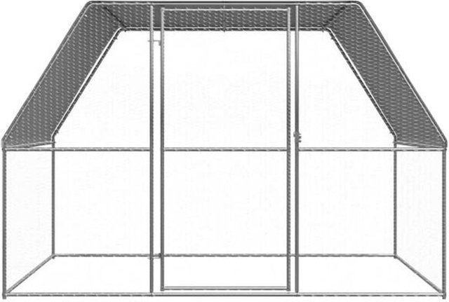 vidaXL Hühnerkäfig aus verzinktem Stahl in Silber und Grau, B/T/H: 300 x 200 x 200 cm - Bild 1