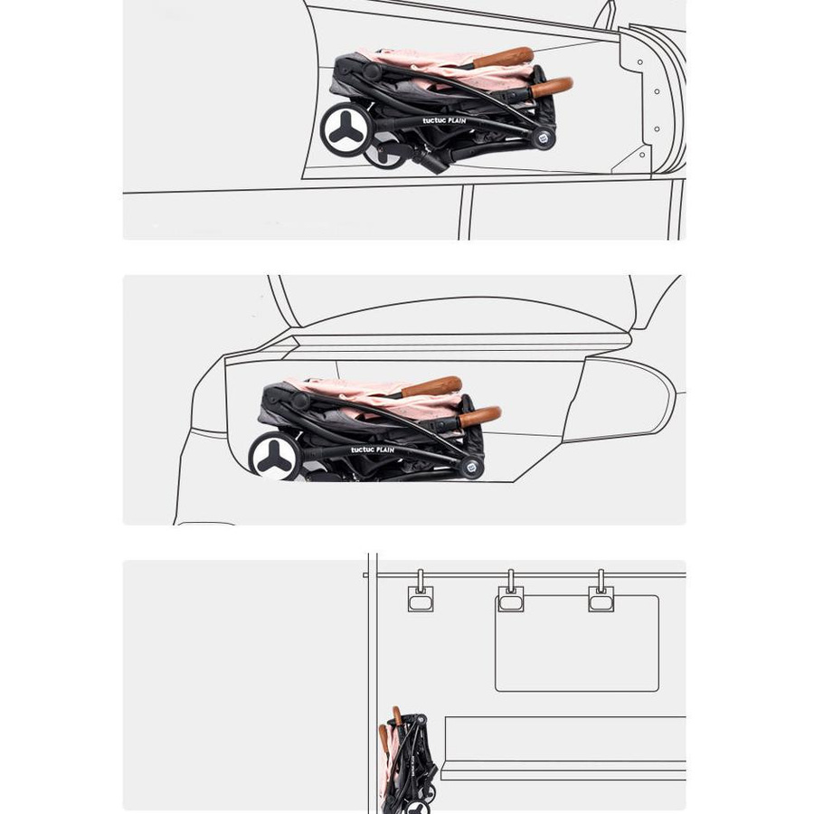 WTEMPO Faltbarer Kinderwagen, kompakter und tragbarer City-Buggy für 1 bis 3 Jahre, Hellrosa, B/T/H: 66 x 30 x 47 cm - Bild 2