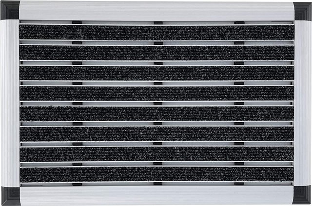 casa pura Alu-Türmatte Elegant Mat Ribbed aus Textilfaser-Rips in Anthrazit - Bild 1