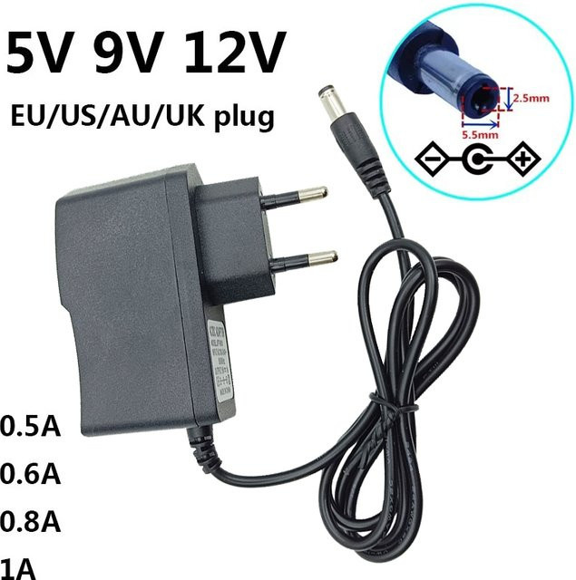 JUNCHEN AC/DC Netzteil Adapter Converter in Schwarz mit 5.5x2.5mm-2.1mm Anschluss - Bild 1
