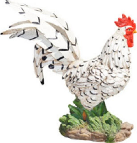 GRANIMEX Teichfigur Igor Hahn aus Polystone in Bunt mit Metallfeder - Bild 1