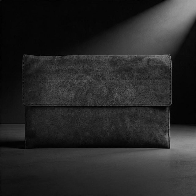 Apple Wildleder-Laptoptasche aus echtem Leder für MacBook Pro und MacBook Air in Schwarz - Bild 1