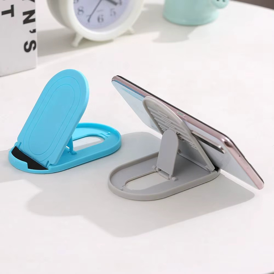 Tragbarer Mini-Handyhalter faltbarer Schreibtischständer mit 4-stufiger Verstellbarkeit in Weiß - Bild 2
