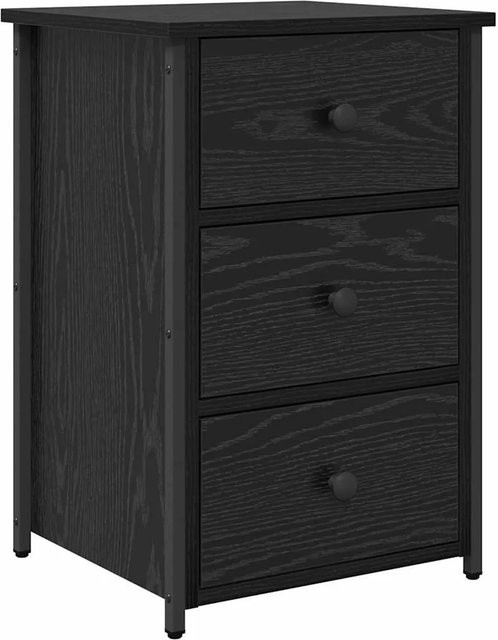vidaXL Nachttisch mit Schubladen in Schwarzer Eiche, Modernes Design für dein Schlafzimmer, B/T/H: 40 x 36 x 60 cm - Bild 1