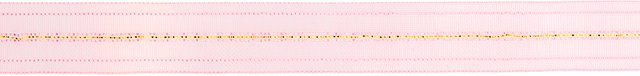 Rico Design Organzaband Grob in Pink und Gold aus Nylon und metallisiertem Polyester - Bild 1