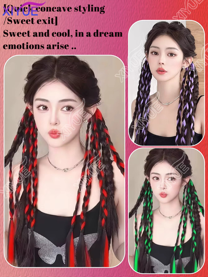 XIYUE Twist-Zopf-Perücke, Pferdeschwanz-Verlängerung, Schwarz, Damen - Bild 6