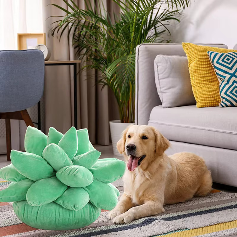 Inyahome 3D Sukkulenten Wurfkissen in Kaktus- und Pflanzenoptik als dekoratives Plüschkissen für dein Wohnzimmer - Bild 4