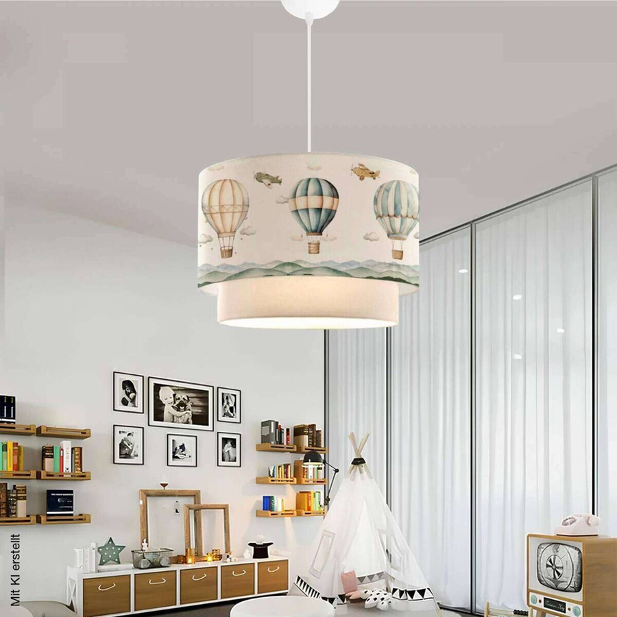 Opviq Pendelleuchte beige aus PVC Kunststoff mit E27 Fassung, B/H/T: 30 x 70 x 30 cm - Bild 2