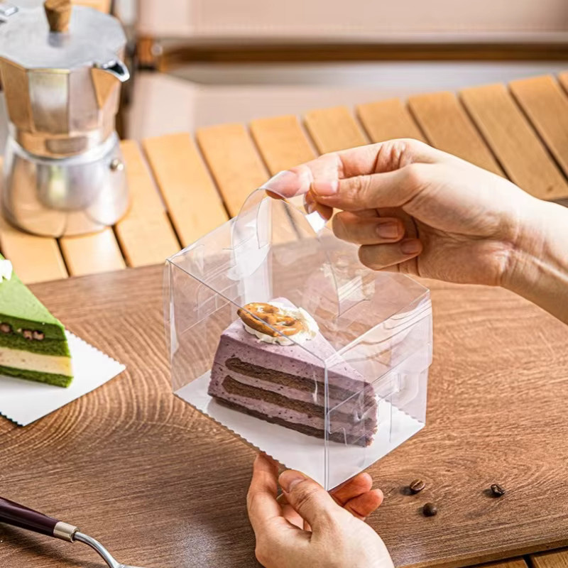ZQCXLD Transparente Kuchenbox mit Griff aus Kunststoff für Cupcakes und Desserts, quadratisch, ideal für Hochzeit, Geburtstag und Party - Bild 2