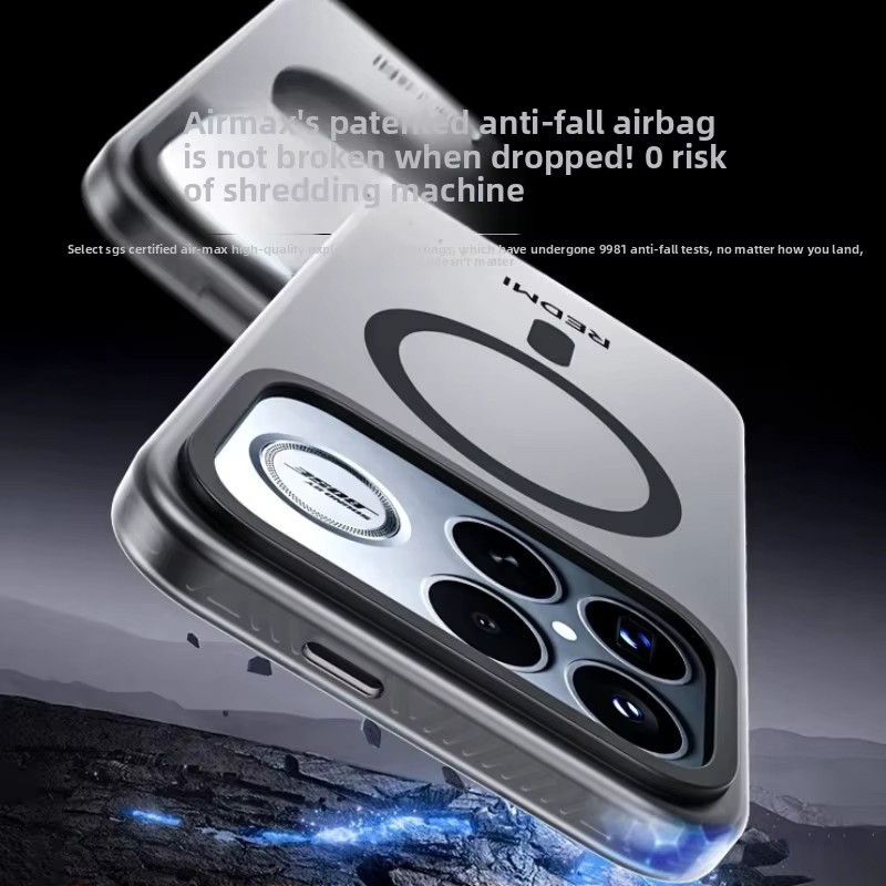Mattierte transparente Schutzhülle für Xiaomi Poco F8Pro und Poco F8Ultra mit magnetischer Aufladung und stoßfestem Airbag-Schutz, Schwarz - Bild 4