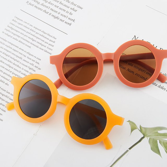 CHUYONG Baby-Sonnenbrille, rund, Vollrand, Kunststoff, braun, Kinder - Bild 1