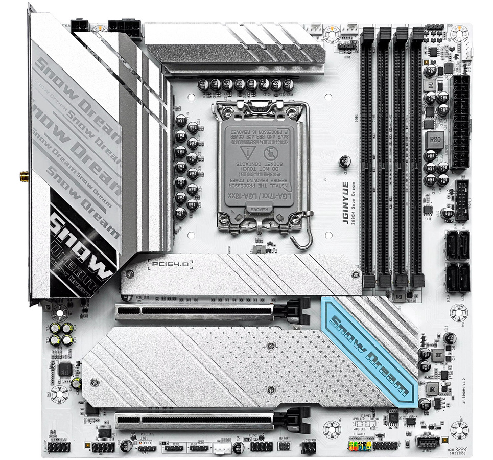 T.F.SKYWINDINTL Z790M Snow Dream D5 M-ATX Mainboard in Weiß mit M.2 NVME und Dual-Channel Unterstützung, B/B/H: 24,5 x 24,5 cm - Bild 1