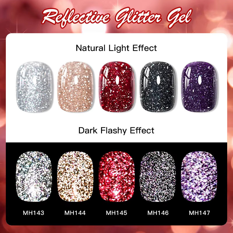 Mtssii Glitzer-Gel-Nagellack, 10 ml, Glänzend - Bild 6